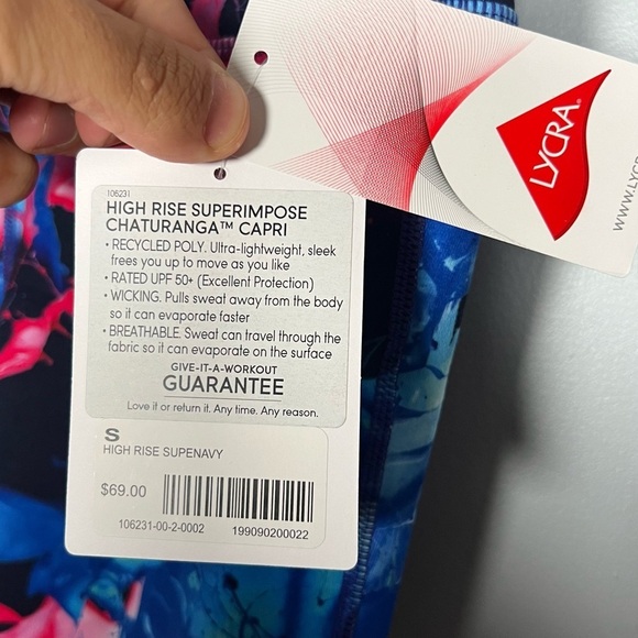 NWT Athleta Leggings Superimpose Chaturanga Capri Pant Floral Legging Crop - Picture 4 of 6